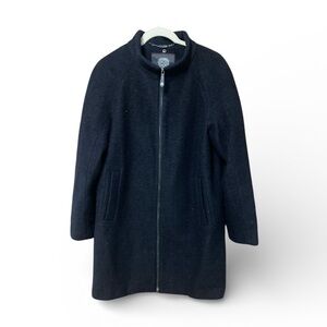 Vince Camuto Navy Wool Blend Zip Up Coat Size Medium